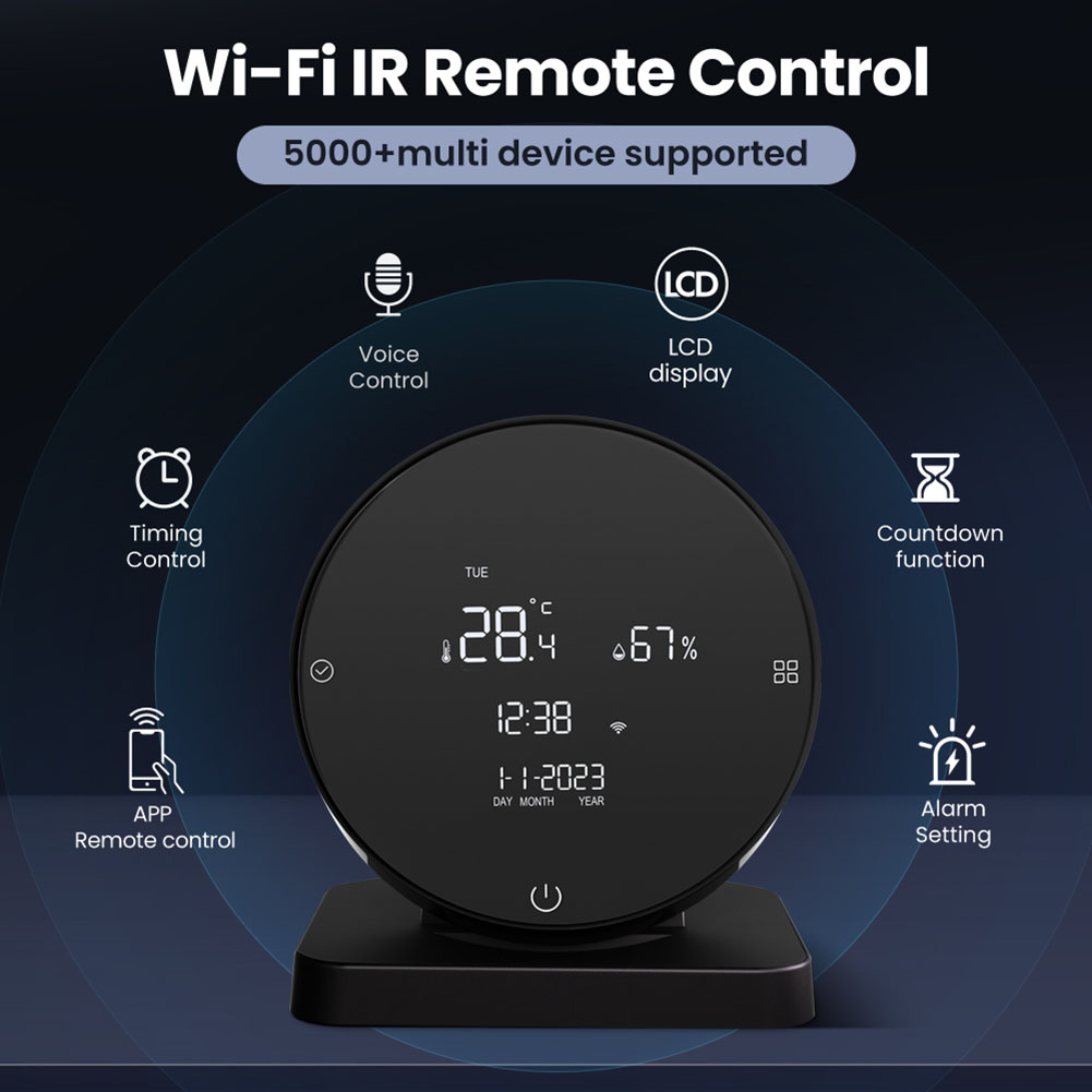 WiFi Tuya Smart Temperature Humidity Sensor Work with Alexa Google Home IR Remote Control Hygrometer Thermometer