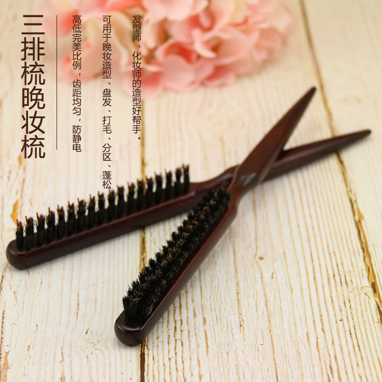 Professional Salon Teasing Back Hair Brushes Boar Bristle Wood Slim Line Comb Hairbrush Extension Hairdressing Styling Tools DIY