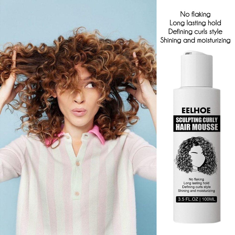 100ml Hair Styling Mousses Curl Boost Cream Hair Sculpting Curly Mousse Curls Bounce Anti-frizz Styling Foam Hair Care Mousse