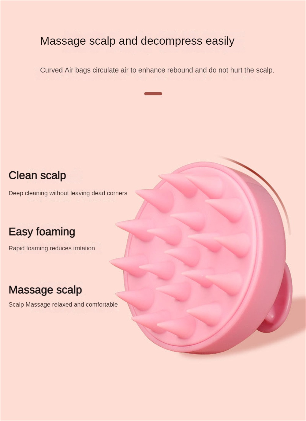 1 PCS Soft Silicone Head Scalp Massage Comb Shampoo Brush Hair Washing Comb Shower Brush Head Massage Hair Hairdressing Tool