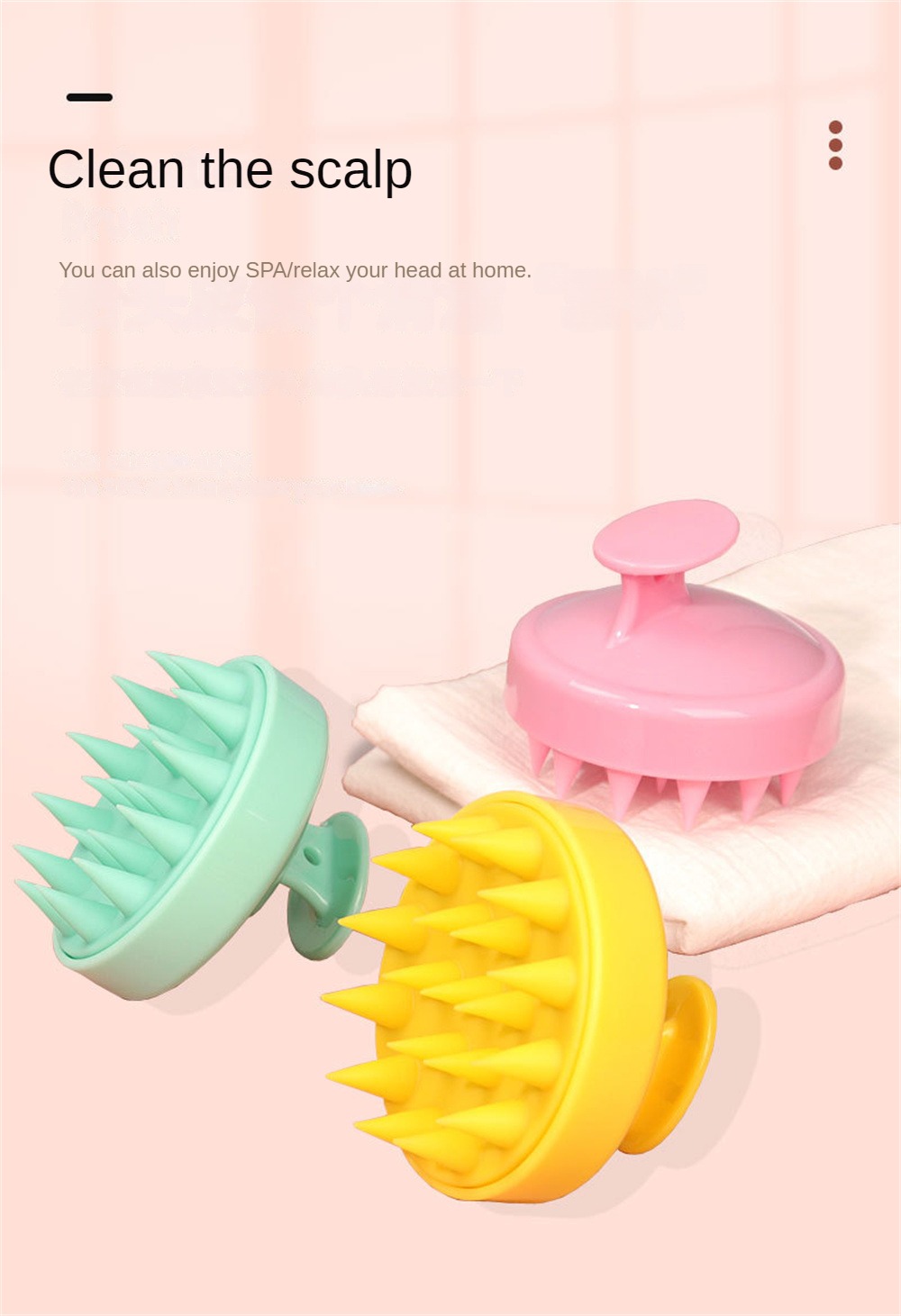 1 PCS Soft Silicone Head Scalp Massage Comb Shampoo Brush Hair Washing Comb Shower Brush Head Massage Hair Hairdressing Tool