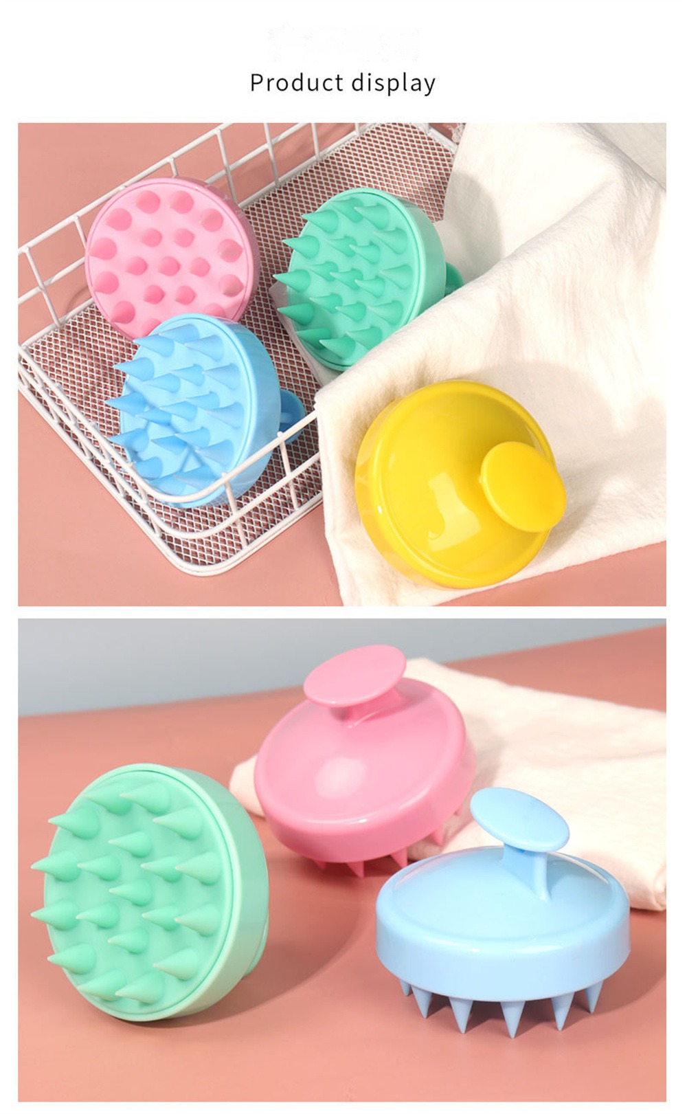 1 PCS Soft Silicone Head Scalp Massage Comb Shampoo Brush Hair Washing Comb Shower Brush Head Massage Hair Hairdressing Tool