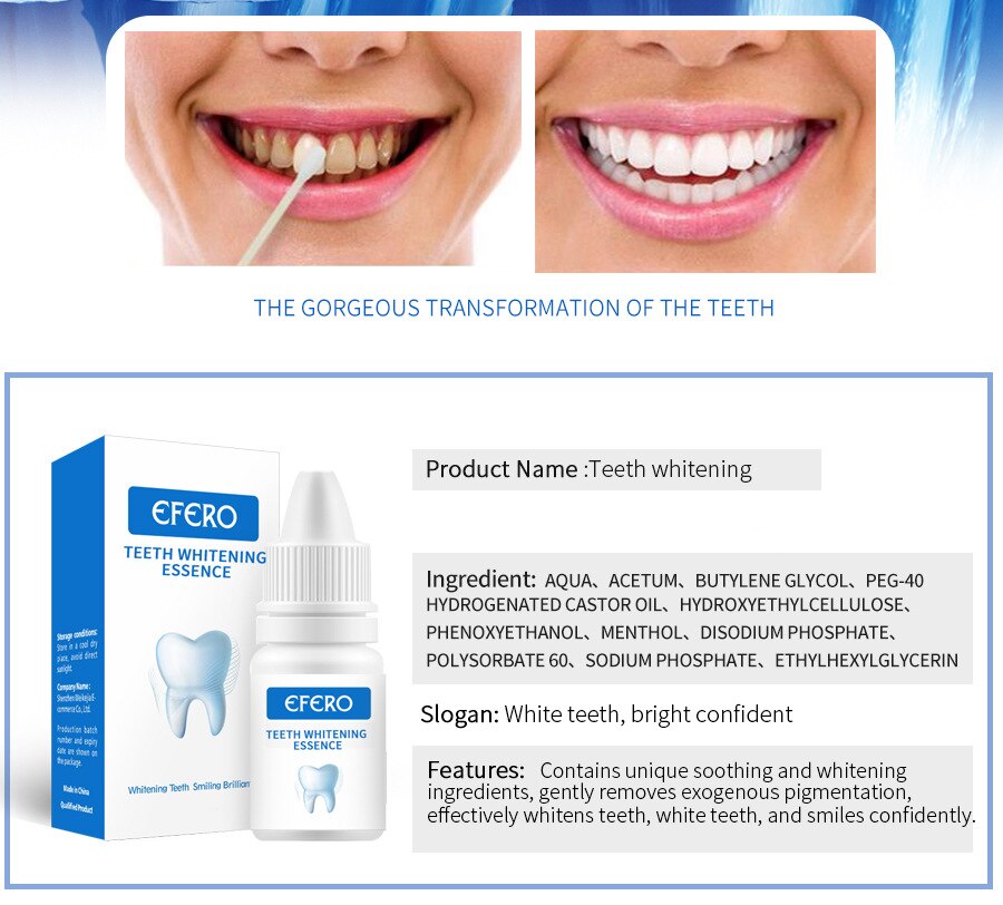 Teeth Whitening Essence Removes Plaque Stains Tooth Bleaching Tools Cleaning Serum White Teeth Oral Hygiene Tooth Whitening