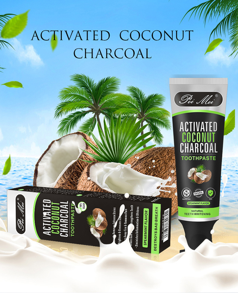 Activated Coconut Charcoal Toothpaste Remove Tooth Stains Dark Pigment Improve Coffee Cigarette Tea Teeth Tooth Paste 100g