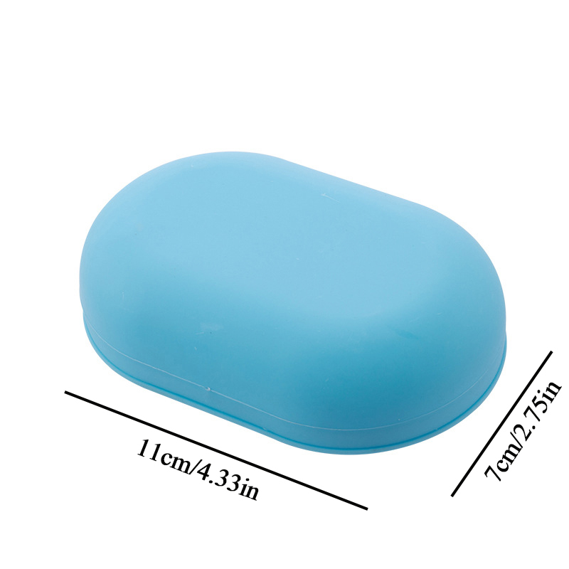 Soap Dish with Lid Oval Soap Box Super Sealed Storage Box Waterproof Travel Home Bathroom Soap Storage Box Plastic Soap Box