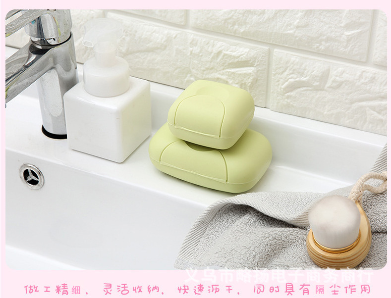 1pcs Portable soaps Dishes Container Bathroom Acc Travel Home Plastic Soap Box With Cover Small/big Sizes candy color