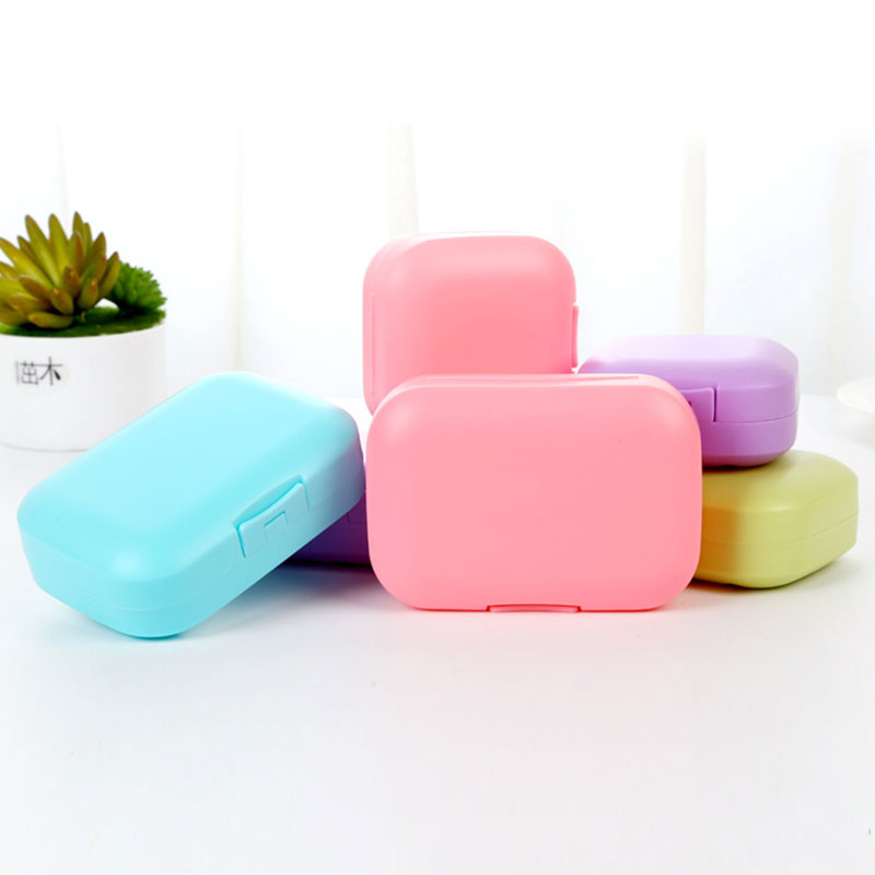 Waterproof Soap Box Multifunctional Convenient Candy Color Waterproof Drain Box Daily Necessities Portable Soap Dish With Lid