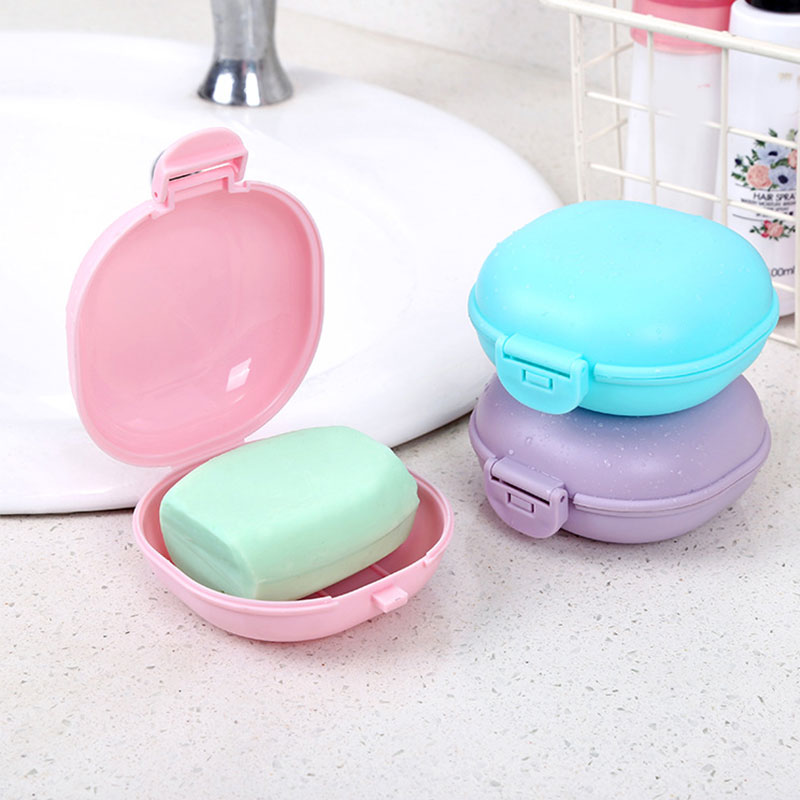 Waterproof Soap Box Multifunctional Convenient Candy Color Waterproof Drain Box Daily Necessities Portable Soap Dish With Lid