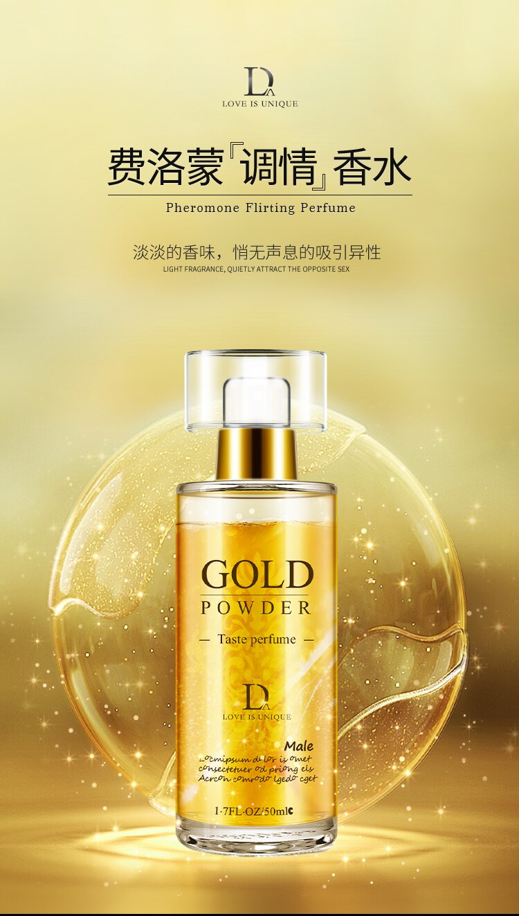 29.5ml Gold Powder Taste Flirting Perfume for Men and Women Couples Persistent Fragrance Retention Glass Bottle Spray