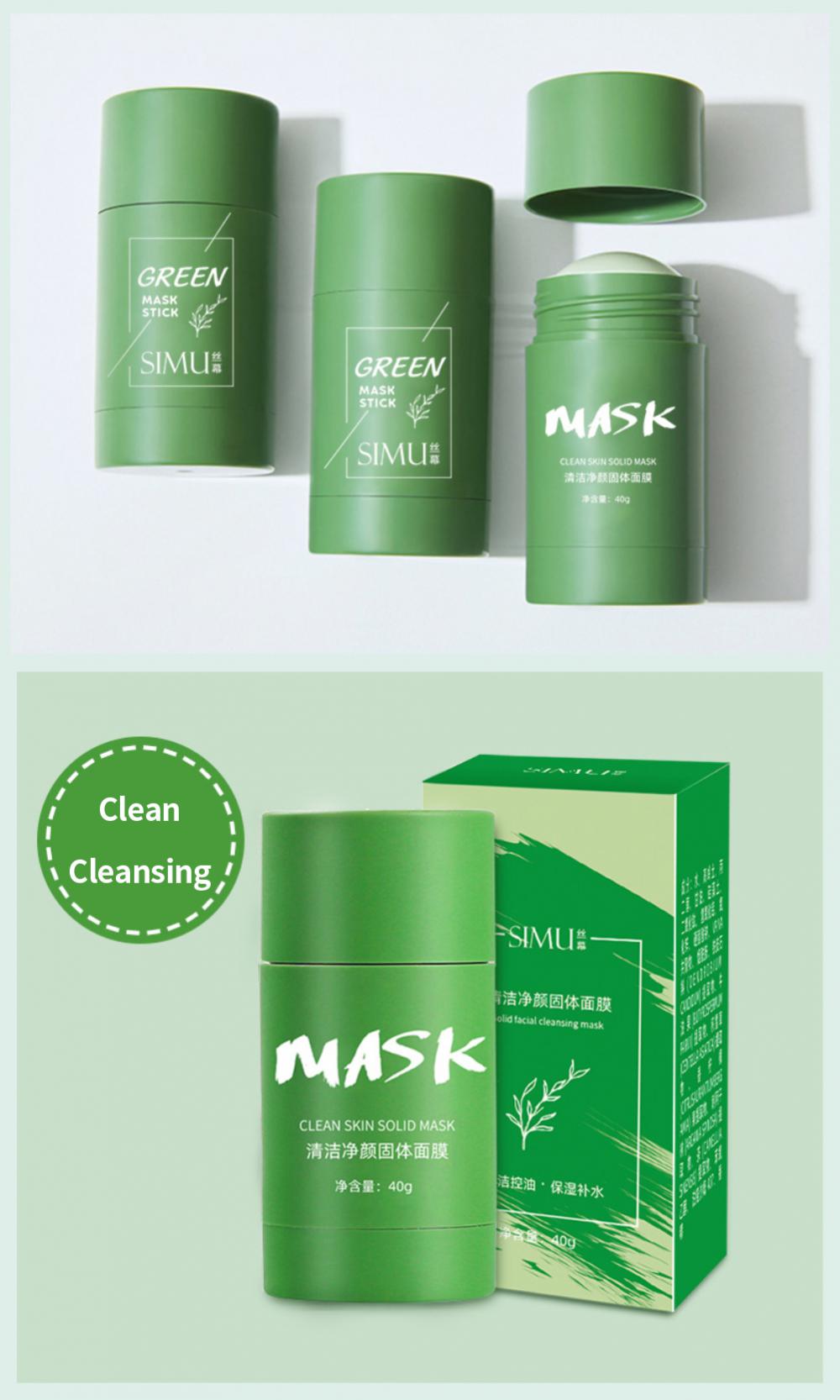 Green Tea Face Mask Cleaning Mask Stick Deep Moisturizing Shrink Pores Blackhead Acne Facial Film Korean Skin Care Product