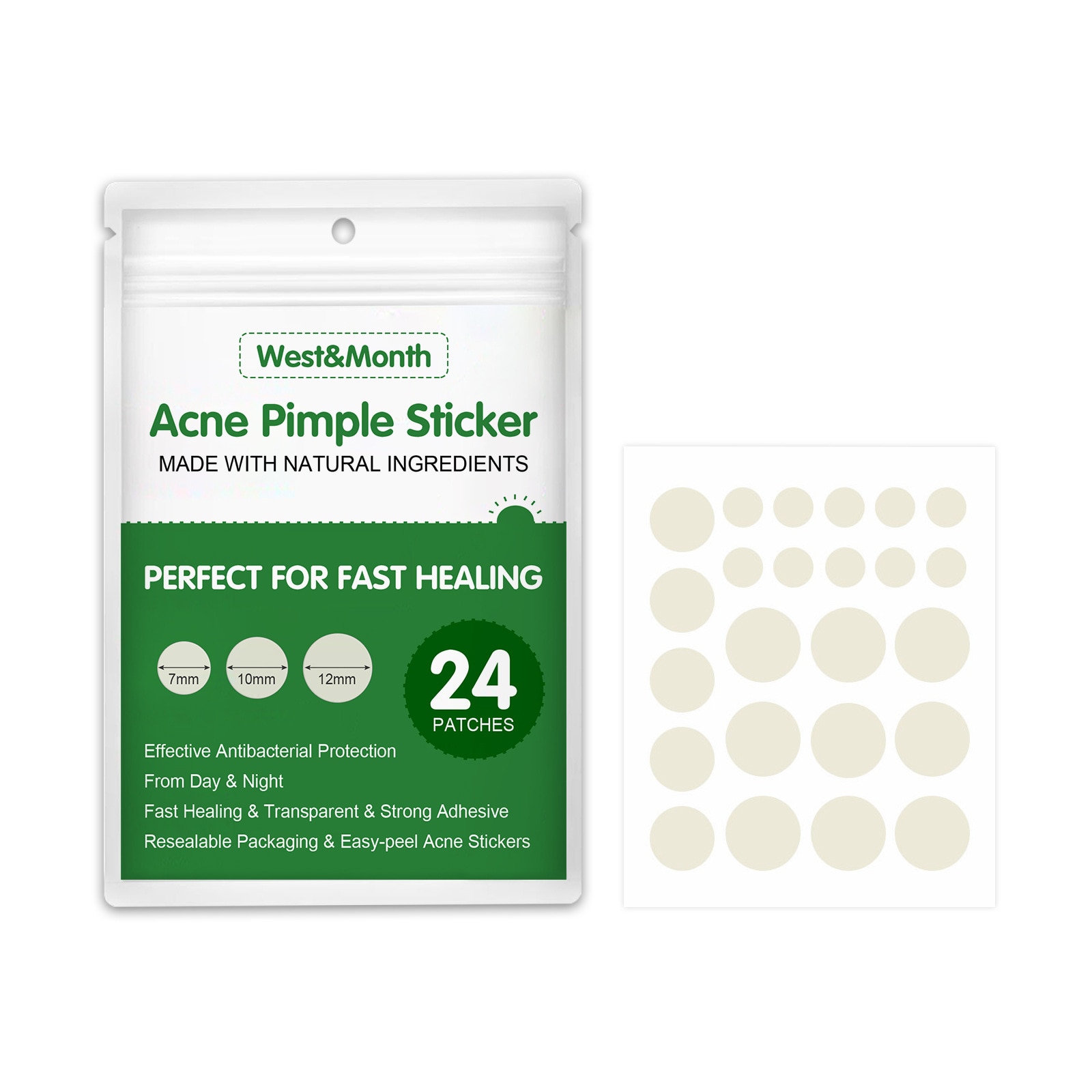 Natural Ingredients Acne Pimple Sticker Hydrocolloid Patch Acne Remover Treatment Blemish Spot Skin Care Beauty Tools