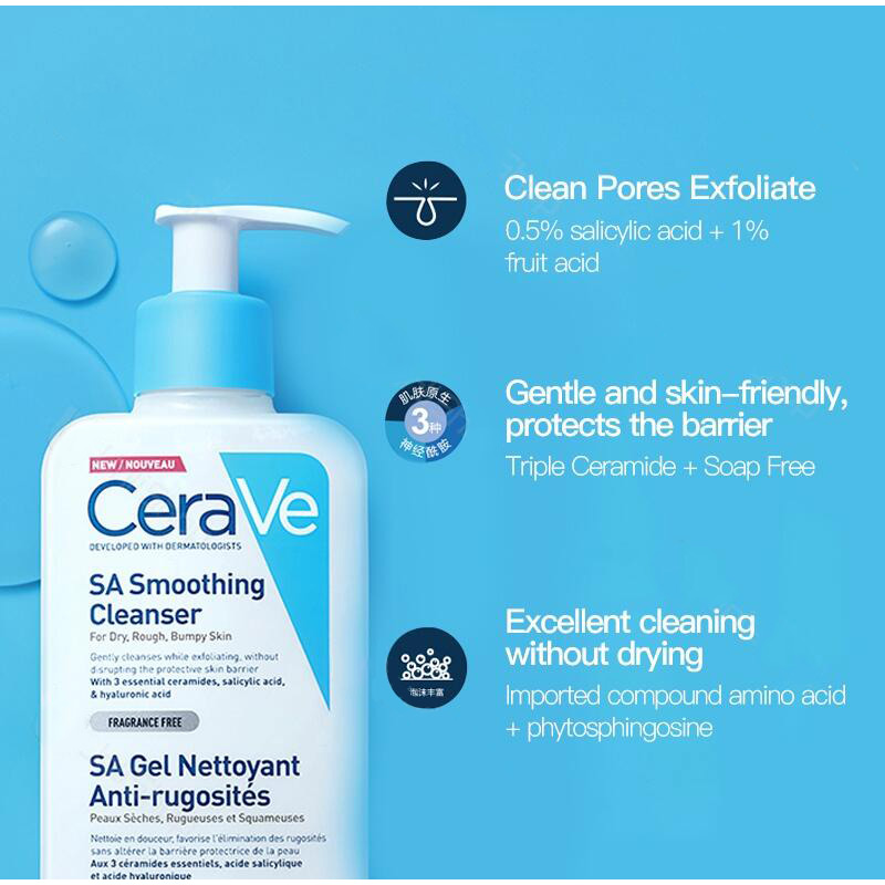 CeraVe Cleanser No Foam Facial Cleanser Amino Acid Face Moisturizing Body Lotion Whitening Cream For Dry Skin Care SA Salicylic