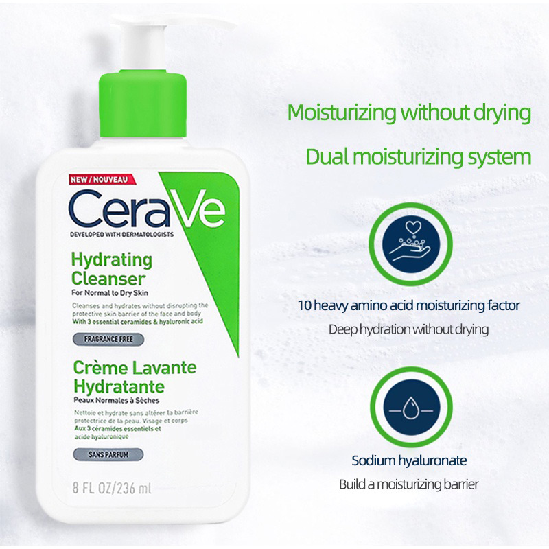 CeraVe Cleanser No Foam Facial Cleanser Amino Acid Face Moisturizing Body Lotion Whitening Cream For Dry Skin Care SA Salicylic