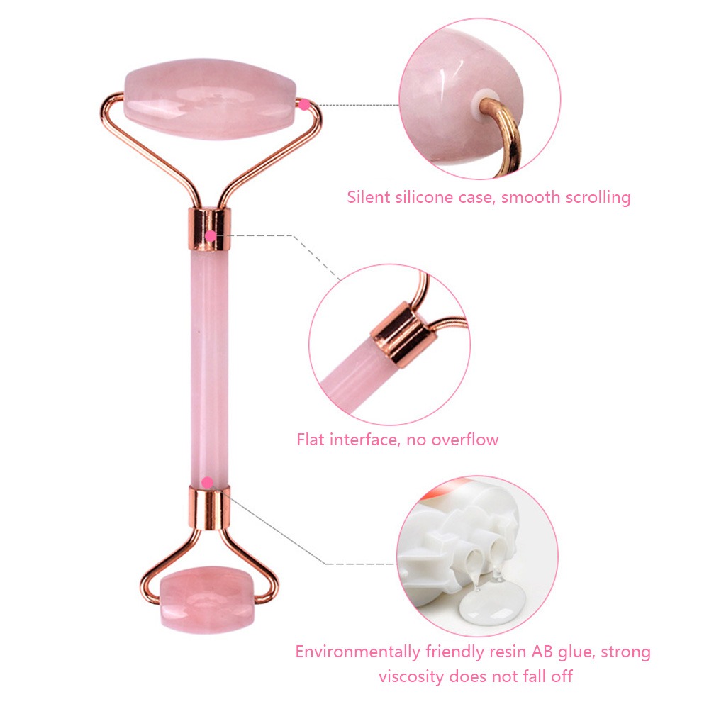 Pink Gua Sha Roller Massager Rose Scraping Facial Skin Beauty Care Resin Guasha Board for Body Scraping Face Massage Tool Set