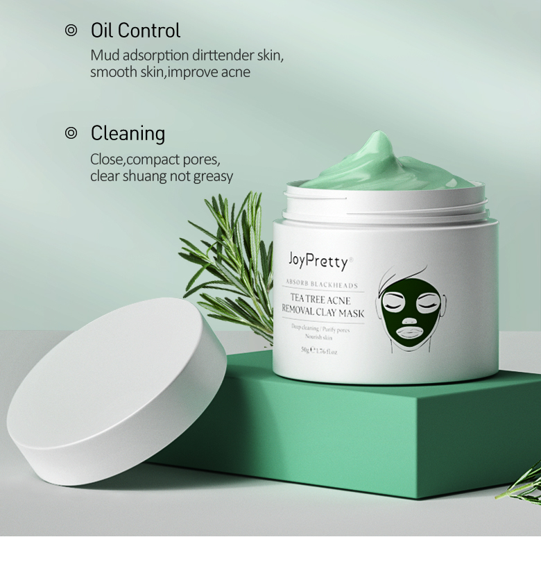 Acne Treatment Facial Mask Natural Tea Tree Pore Cleaning Blackhead Remove Oil Control Pimple Skin Care Products Face Clay Mask