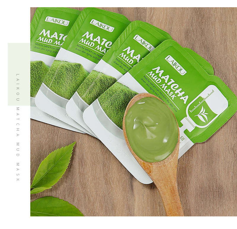 LAIKOU 5pcs Mud Mask Clay Mask Sakura Matcha Eggplant Tea Tree Mung Bean Oil-Control Deep Cleansing Whitening Facial Skin Care