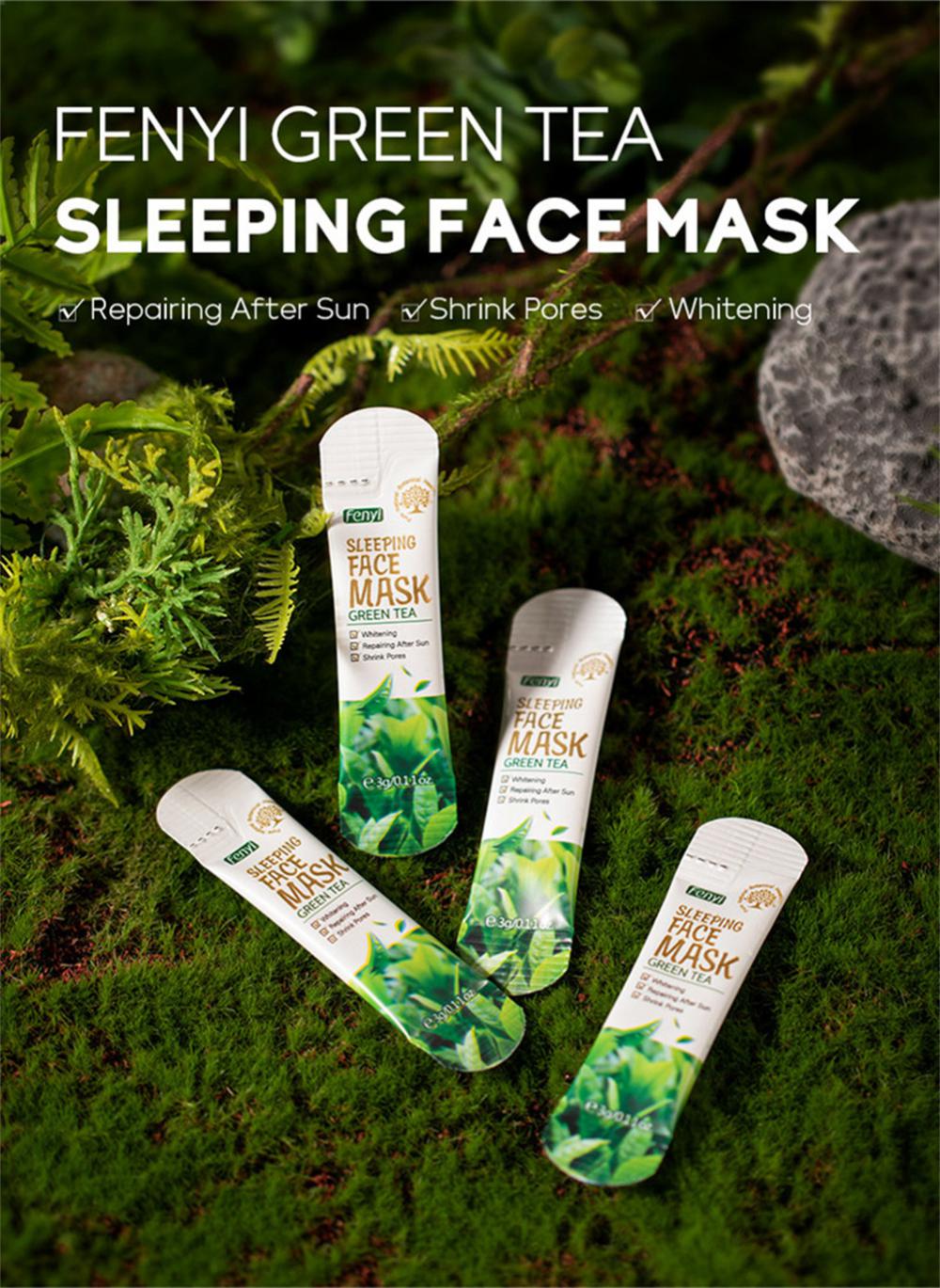 Green Tea Mask Oil Control Moisturizing Cleansing Mask Acne Atreatment Blackhead Removal Sleeping Face Mask Skin Care TSLM1