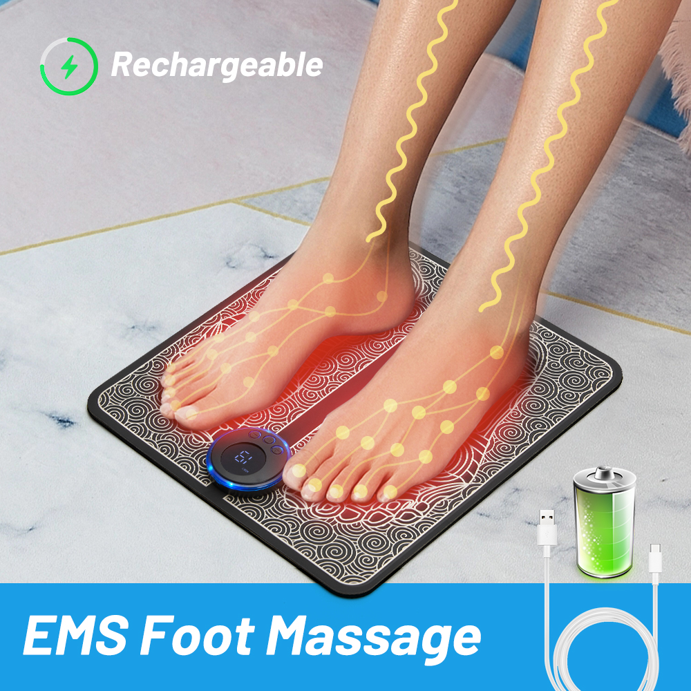 Electric EMS Foot Massager Pad Foldable Massage Mat Muscle Stimulation Relief Pain Relax Feet,Suppoer Dropshipping