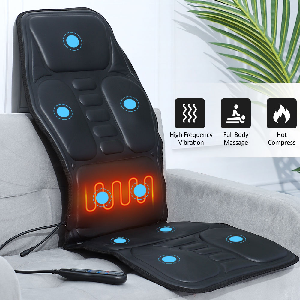 Electric Heating Vibrating Massage Chair Pain Relief Cussion Seat Pad Lumbar Back Shoulder Massager Mattress Car Office Home Mat