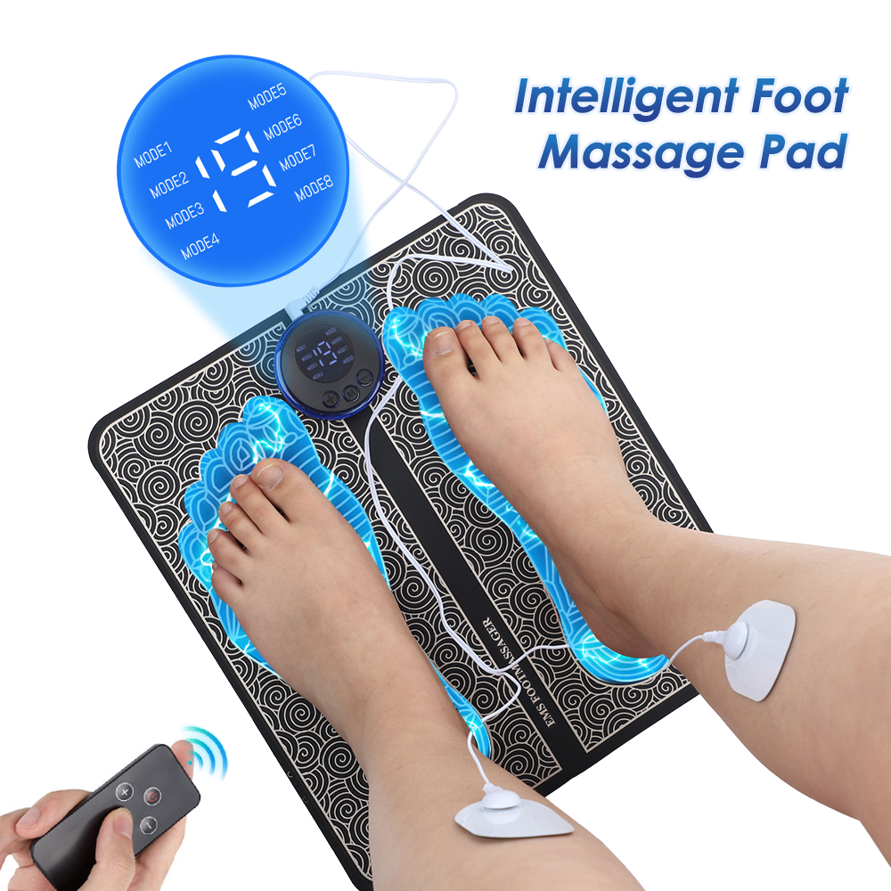 EMS Electric Foot Massager Mat 6 Modes Relieve Pain Muscle Stimulator Blood Circulation vibration Foot Massage Machine Feet SPA