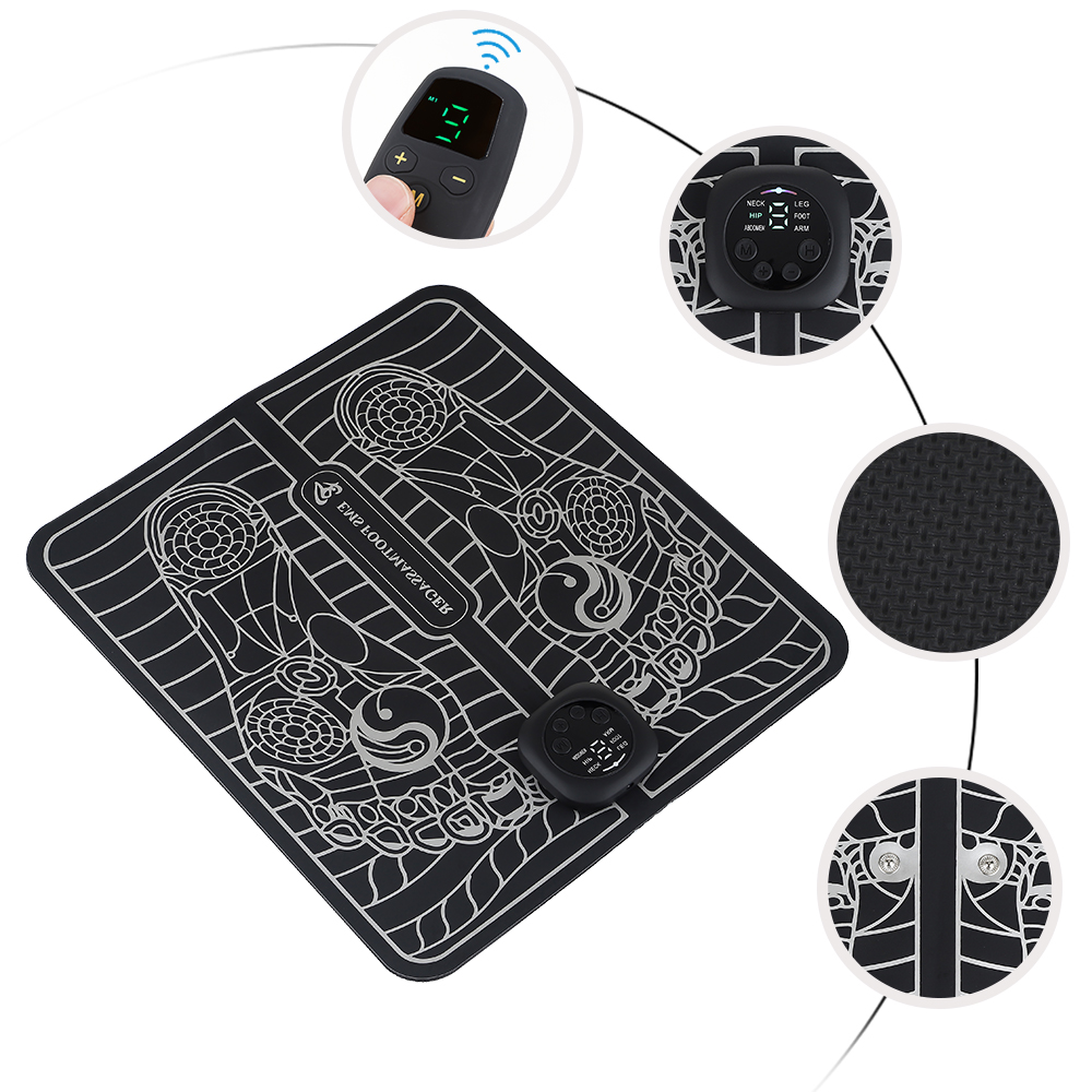 EMS Electric Foot Massager Mat 6 Modes Relieve Pain Muscle Stimulator Blood Circulation vibration Foot Massage Machine Feet SPA