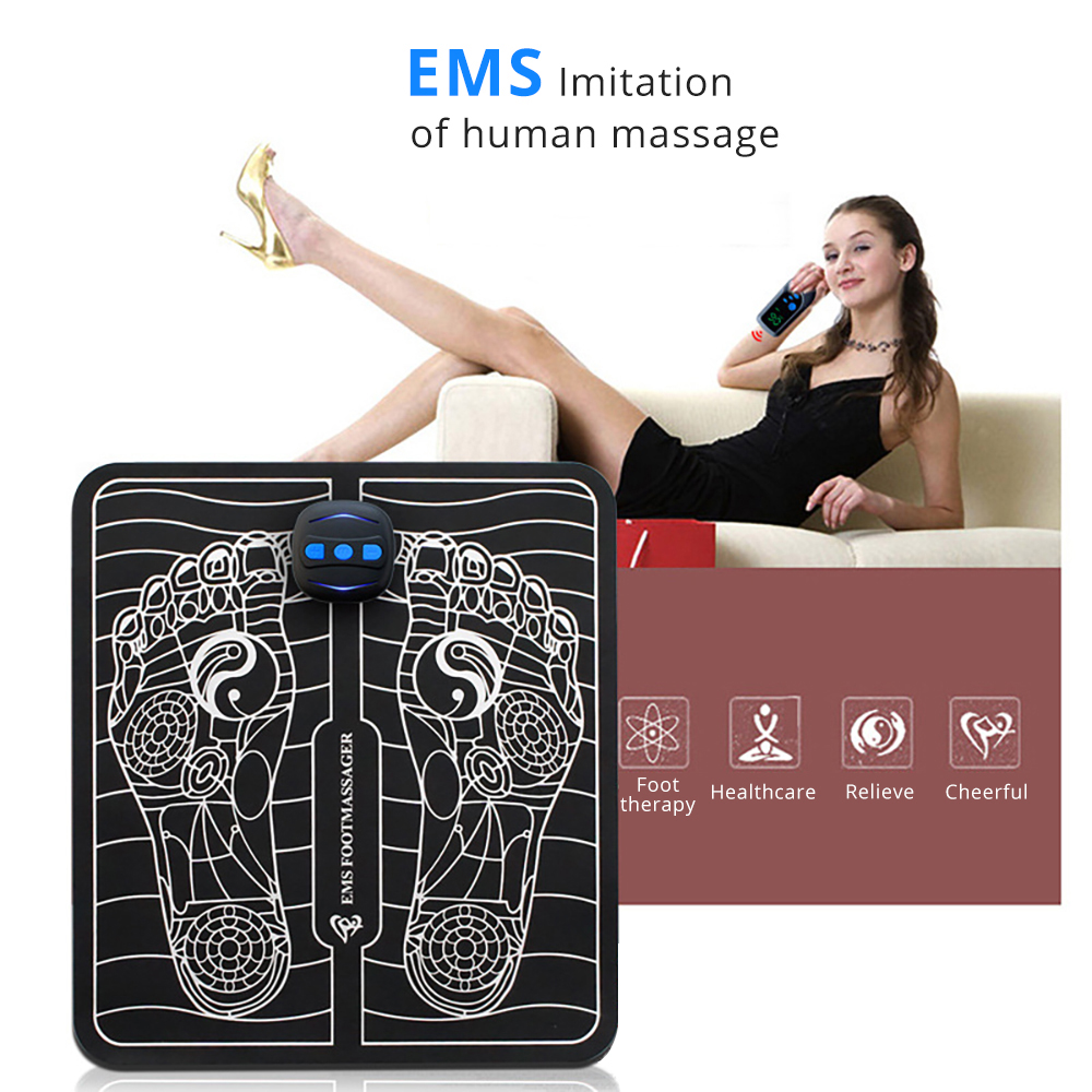 EMS Electric Foot Massager Mat 6 Modes Relieve Pain Muscle Stimulator Blood Circulation vibration Foot Massage Machine Feet SPA