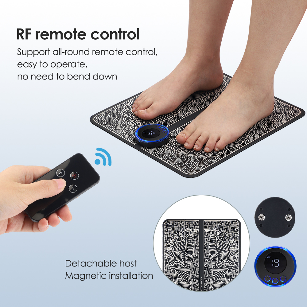 Electric EMS Leg Foot Massager Pad With Electrode Patch Pain Relax Blood Circulation Muscle Stimulation Acupoints Massage Mat