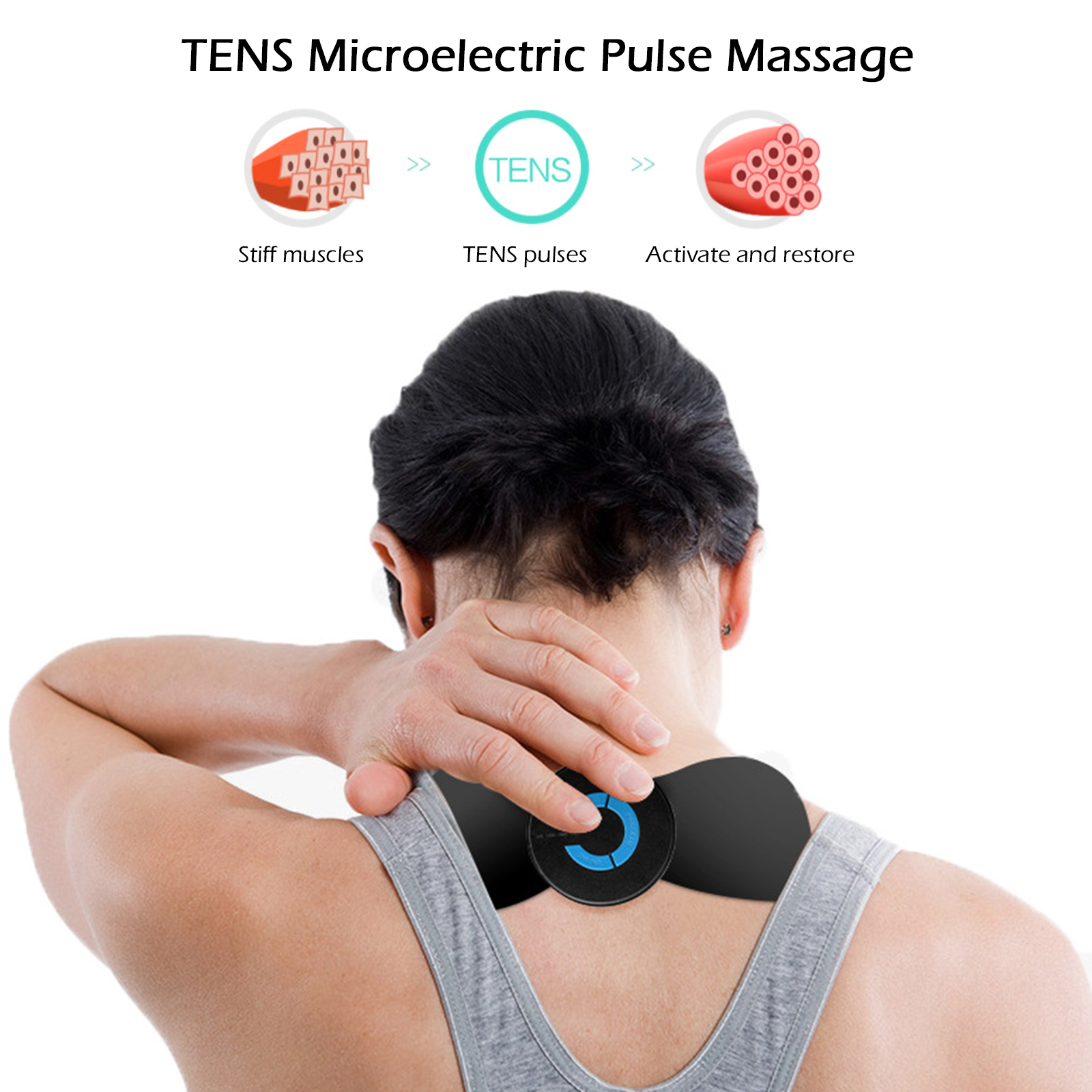 2/4PCS Electric Massager Pad Mini Cervical Massage Stimulator For Men Neck Shoulder Breast Massage Pad Adjustable Massage Pad