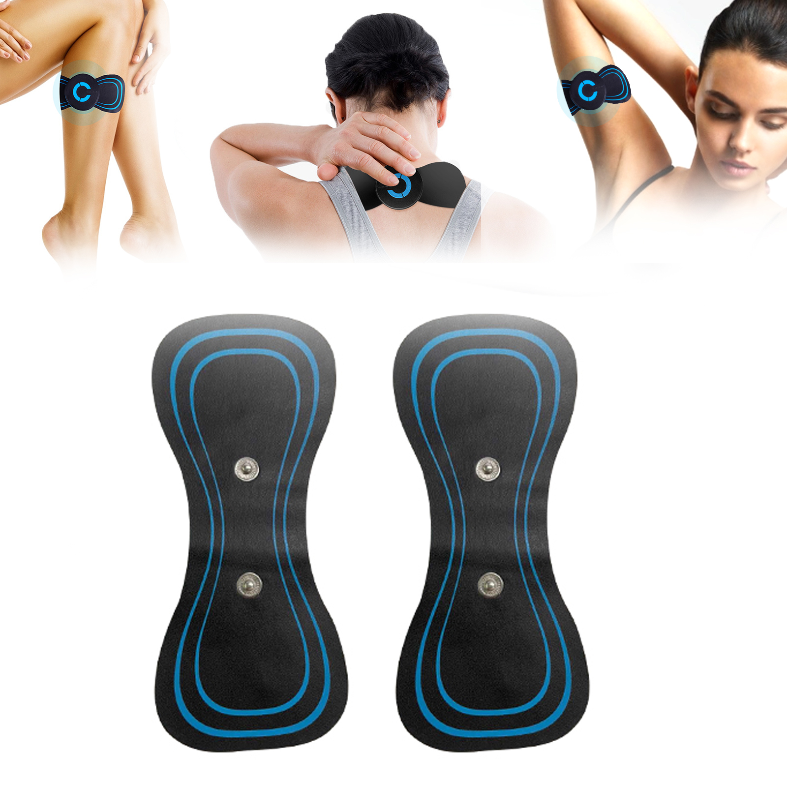 2/4PCS Electric Massager Pad Mini Cervical Massage Stimulator For Men Neck Shoulder Breast Massage Pad Adjustable Massage Pad