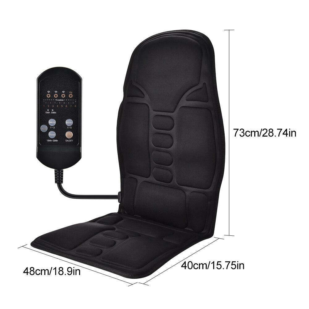 Electric Heating Vibrating Massage Chair Cussion Pain Relief Seat Pad Lumbar Back Shoulder Body Massager Car Office Home Mat