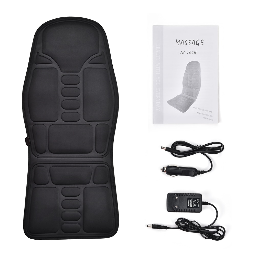 Electric Heating Vibrating Massage Chair Cussion Pain Relief Seat Pad Lumbar Back Shoulder Body Massager Car Office Home Mat