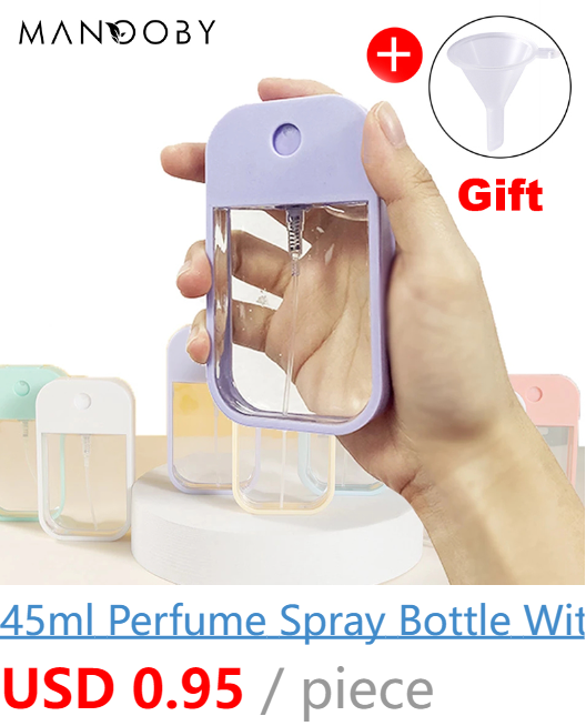 45ml Perfume Spray Bottle With Funnel Mini Portable Refillable Atomizer Travel Cosmetic Containers Perfume Alcohol Refill Bottle