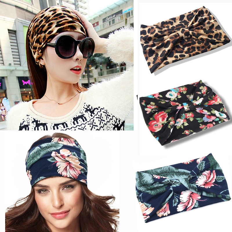 Bohemian Wide Cotton Stretch Headbands Women Headwrap Turban Headwear Bandage Hairbands Bandana Wide Headbands Hair Accessories