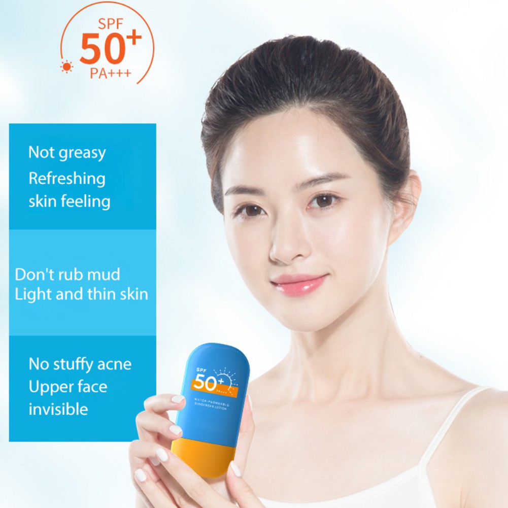 50g SPF50+PA+++ Facial Sunscreen Isolation Body Protection Lightweight Breathable Non-Sticky Skin Care Safe Beauty Health