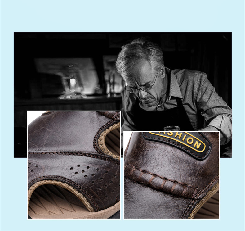 MIXIDELAI Genuine Leather Men Shoes Summer New Large Size Men's Sandals Men Sandals Fashion Sandals Slippers Big Size 38-47