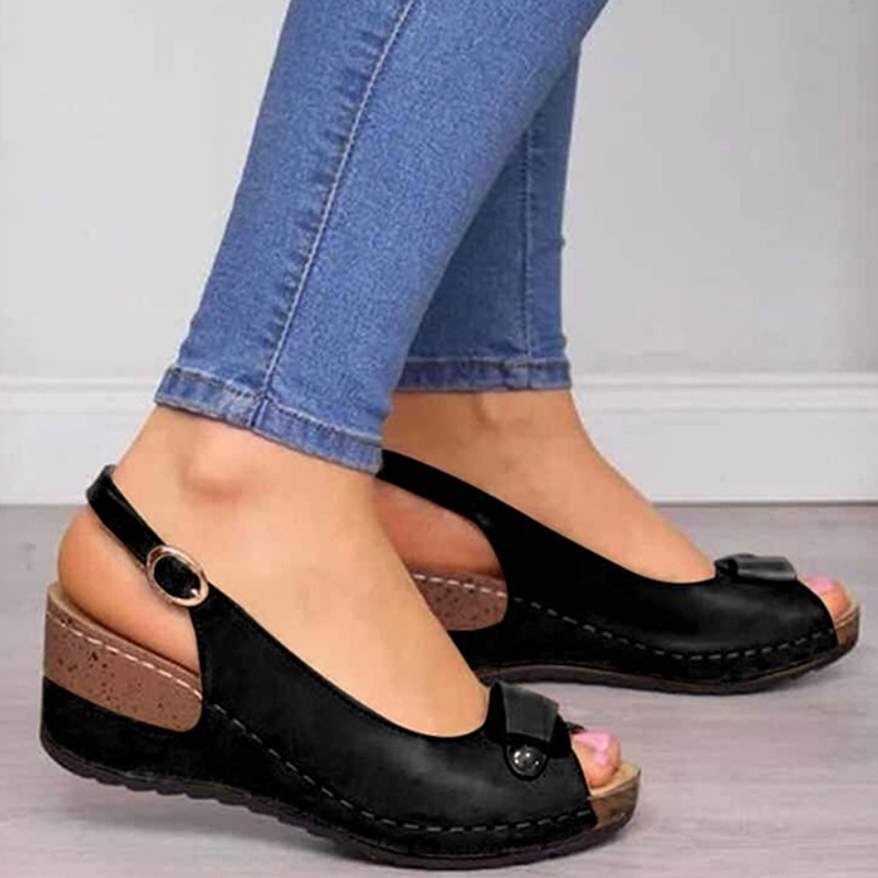 Women Sandals Pointed Toe Heeled Sandals For Summer Shoes Women Wedge Heels Platform Sandalias Mujer Summer Footwear Female 2023