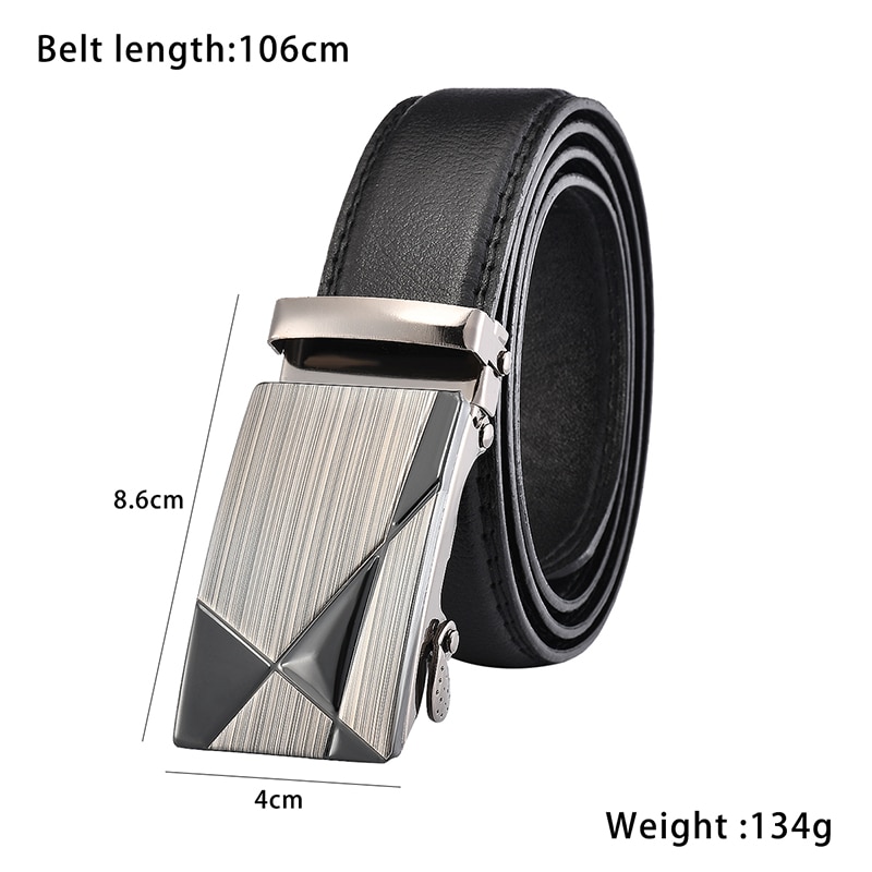 Men Belts Automatic Buckle Belt PU Leather High Quality For Men Leather Strap Casual For Jeans