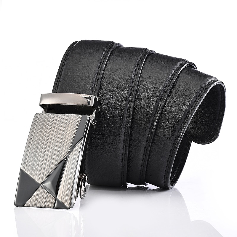 Men Belts Automatic Buckle Belt PU Leather High Quality For Men Leather Strap Casual For Jeans