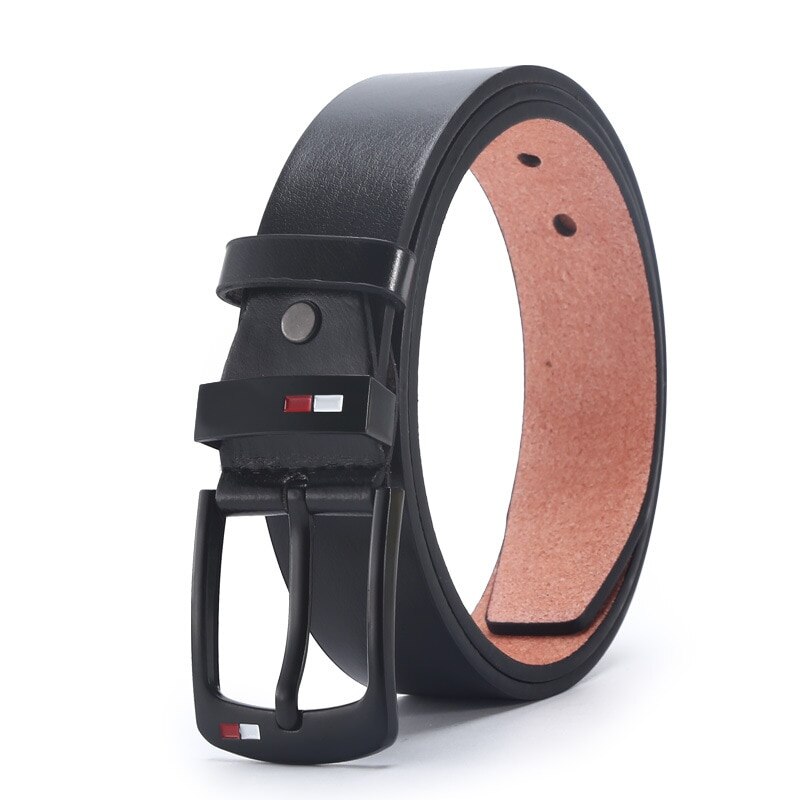 Fashion And Classical PU Alloy Square Buckle Belts Business Versatile Leisure Belts Black For Men Jean Pants Waistband