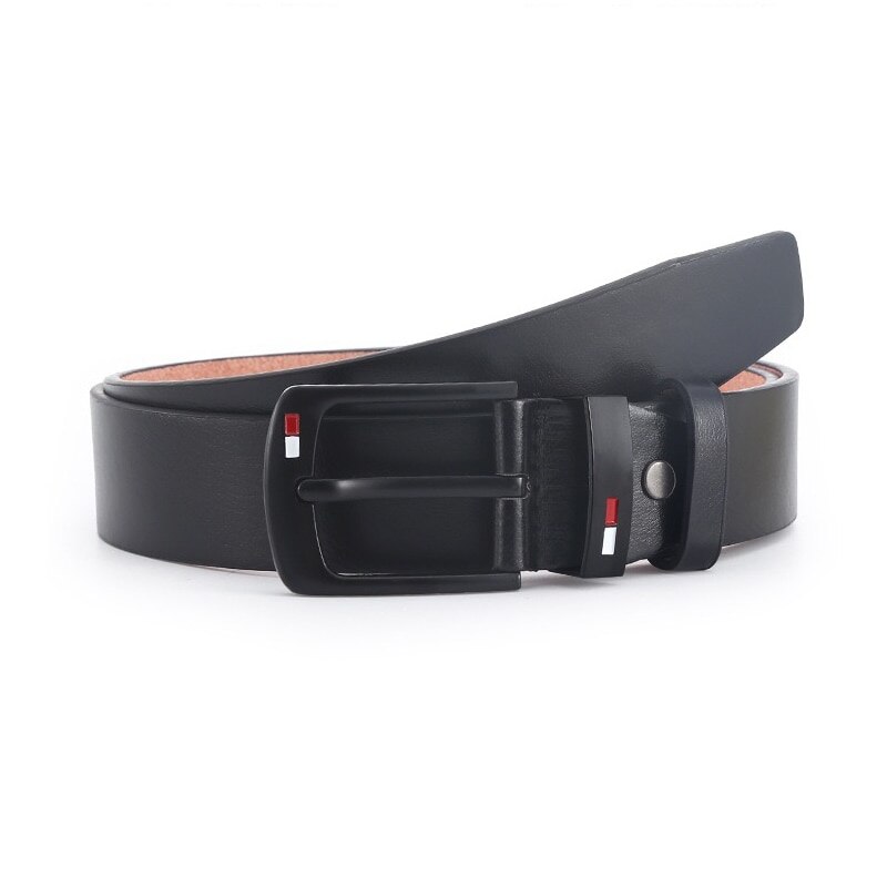 Fashion And Classical PU Alloy Square Buckle Belts Business Versatile Leisure Belts Black For Men Jean Pants Waistband