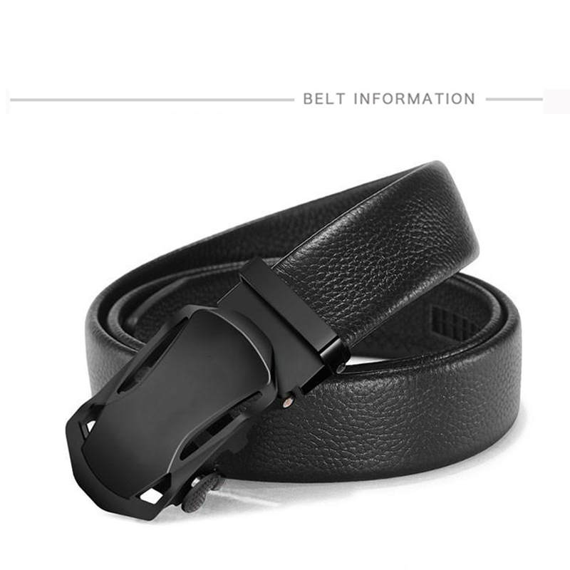 Men Leather Belt Metal Car Automatic Buckle High Quality Men's Leather Belt Business Work Belt