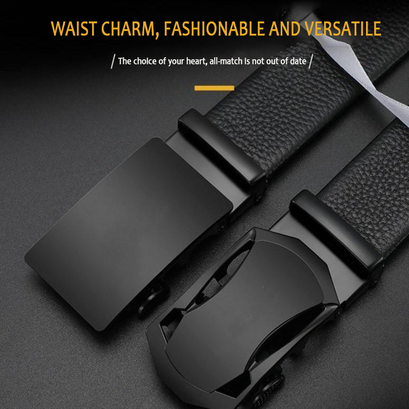 Men Leather Belt Metal Car Automatic Buckle High Quality Men's Leather Belt Business Work Belt