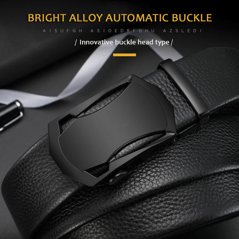 Men Leather Belt Metal Car Automatic Buckle High Quality Men's Leather Belt Business Work Belt