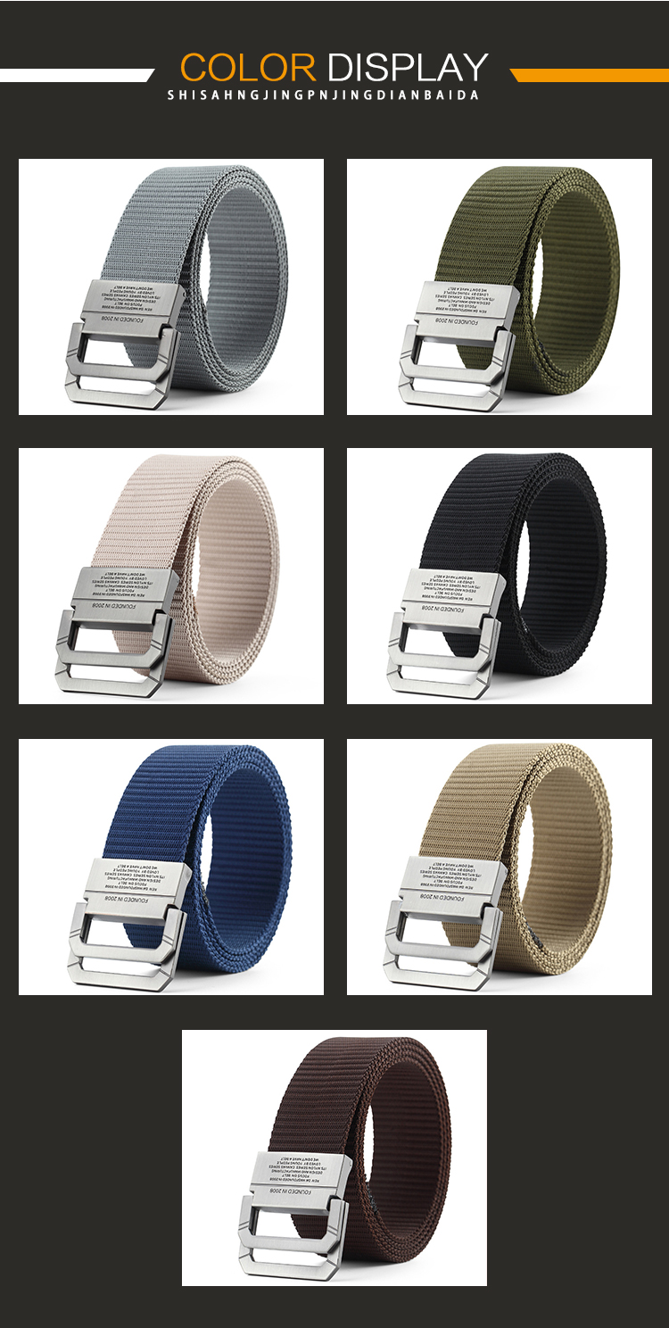 Men Belts Automatic Buckle Metal Webbing Belts for Men Canvas Nylon High Quality Strap Casual Sports Students HB009