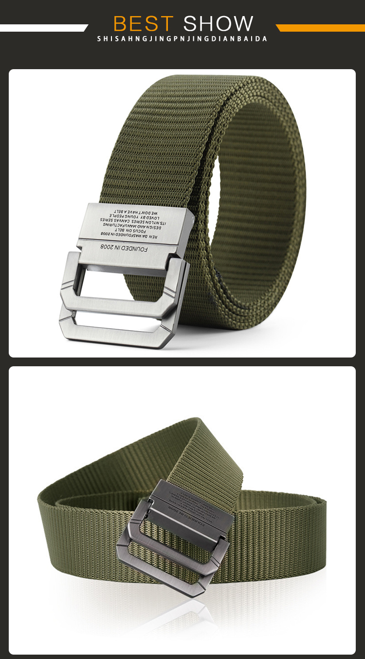 Men Belts Automatic Buckle Metal Webbing Belts for Men Canvas Nylon High Quality Strap Casual Sports Students HB009