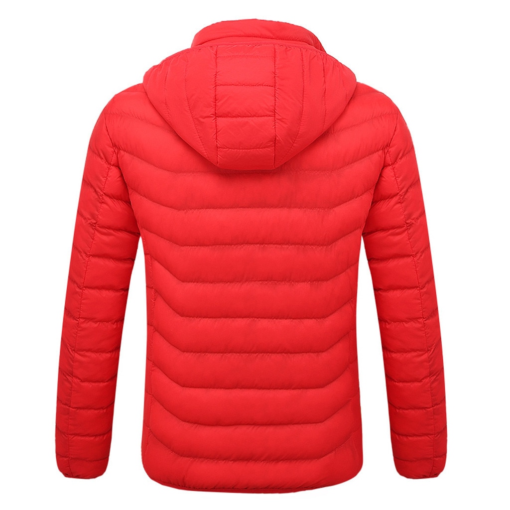 Winter Men's Smart Usb Abdominal Back Electric Heating Warm Down Cotton Jacket Casual Coat Streetwear Moletom Masculinos