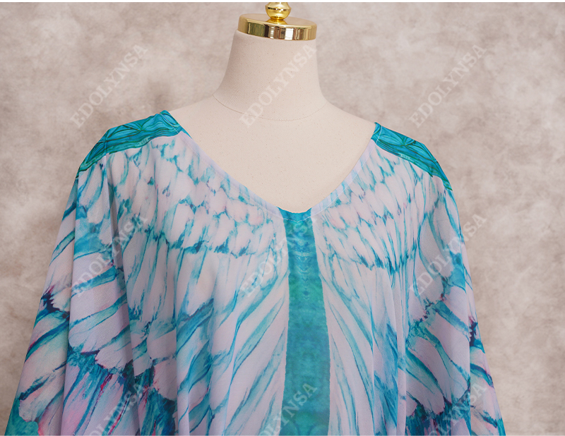2023 New Boho Feather Wings Dress Women Holiday Clothing Robe Plus Size Feathered Tunic Summer Beachwear Loose Dresses A927